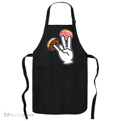 ASL Hand Sign Langauge Number 7 With Donuts Apron