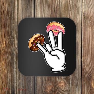ASL Hand Sign Langauge Number 7 With Donuts Coaster