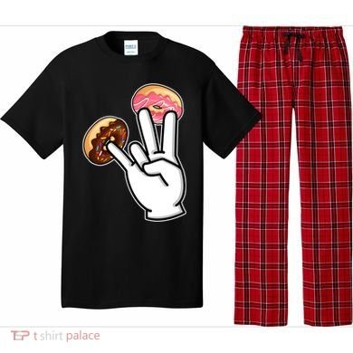 ASL Hand Sign Langauge Number 7 With Donuts Pajama Set
