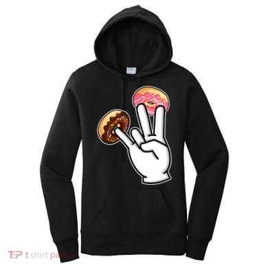 ASL Hand Sign Langauge Number 7 With Donuts Women's Hoodie