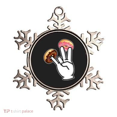 ASL Hand Sign Langauge Number 7 With Donuts Ornament