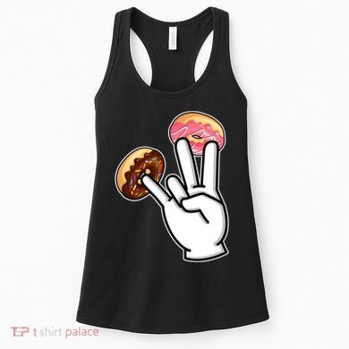 ASL Hand Sign Langauge Number 7 With Donuts Women's Tank Top