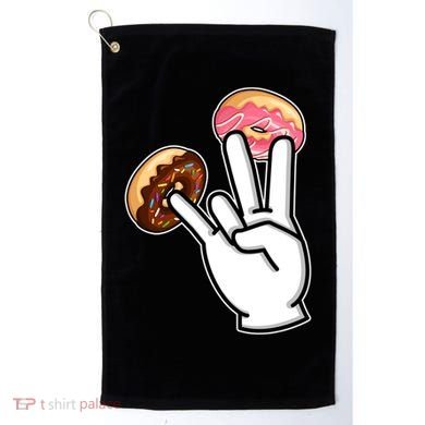 ASL Hand Sign Langauge Number 7 With Donuts Golf Towel