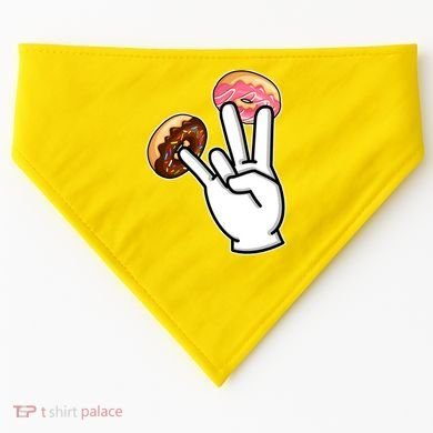 ASL Hand Sign Langauge Number 7 With Donuts USA-Made Doggie Bandana