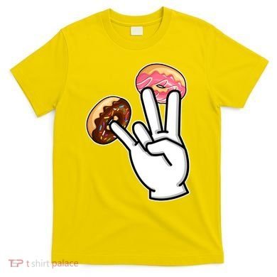 ASL Hand Sign Langauge Number 7 With Donuts T-Shirt