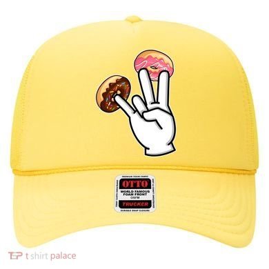 ASL Hand Sign Langauge Number 7 With Donuts Hat