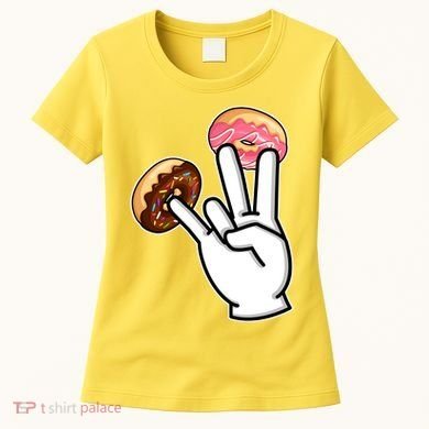 ASL Hand Sign Langauge Number 7 With Donuts Women's T-Shirt
