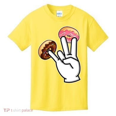 ASL Hand Sign Langauge Number 7 With Donuts Kids T-Shirt