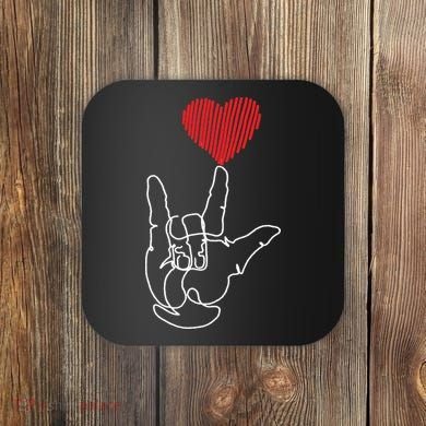 American Sign Language ASL Love Coaster