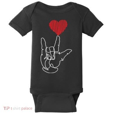 American Sign Language ASL Love Baby Bodysuit