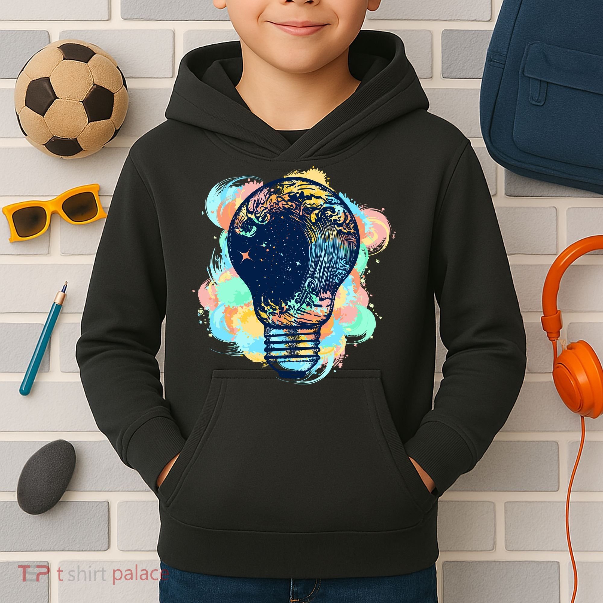 Adventurous Storm Light Bulb Kids Hoodie