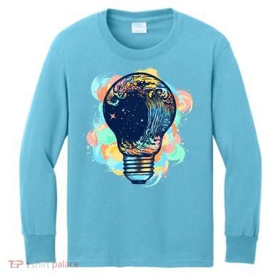 Adventurous Storm Light Bulb Kids Long Sleeve Shirt