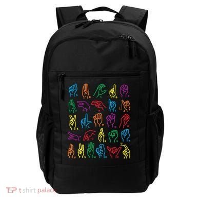 Abc Sign Language Chart Teacher Hand Letter Alphabet Asl Backpack