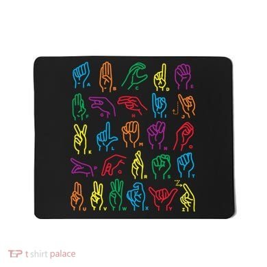 Abc Sign Language Chart Teacher Hand Letter Alphabet Asl Mousepad