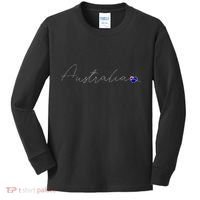 Australia Simple Love Australian Flag Heart On Australia Kids Long Sleeve Shirt thumb 0