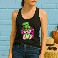 Axolotl Saint Leprechaun St Patrick Day Women's Tank Top thumb 2