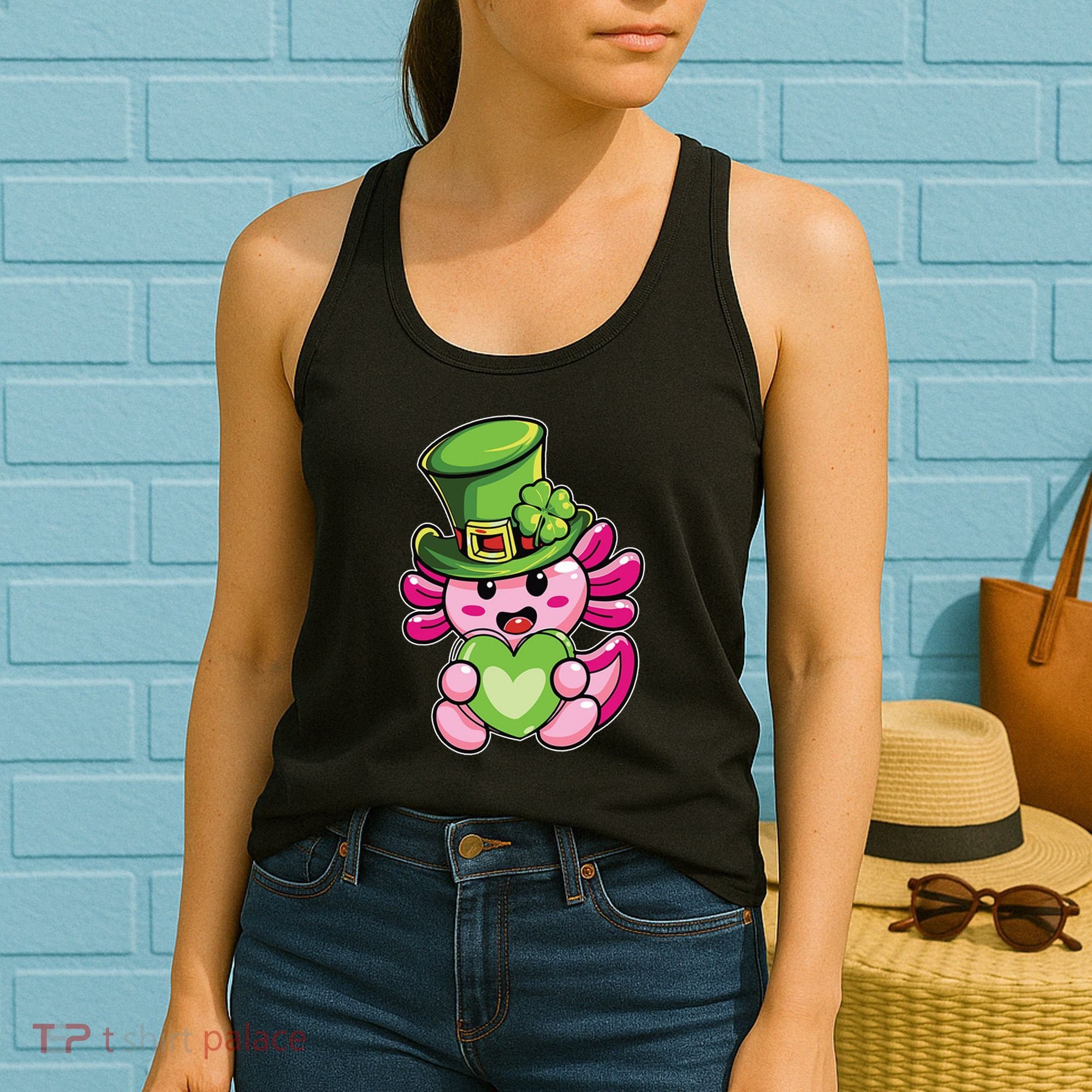 Axolotl Saint Leprechaun St Patrick Day Women's Tank Top