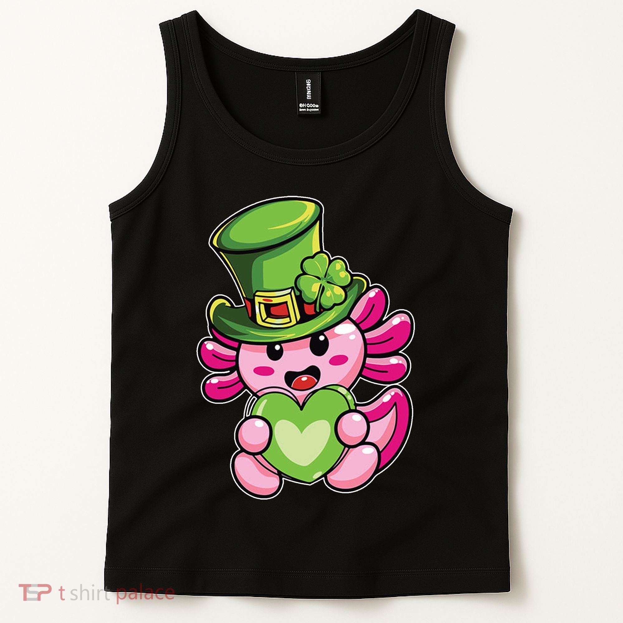 Axolotl Saint Leprechaun St Patrick Day Tank Top