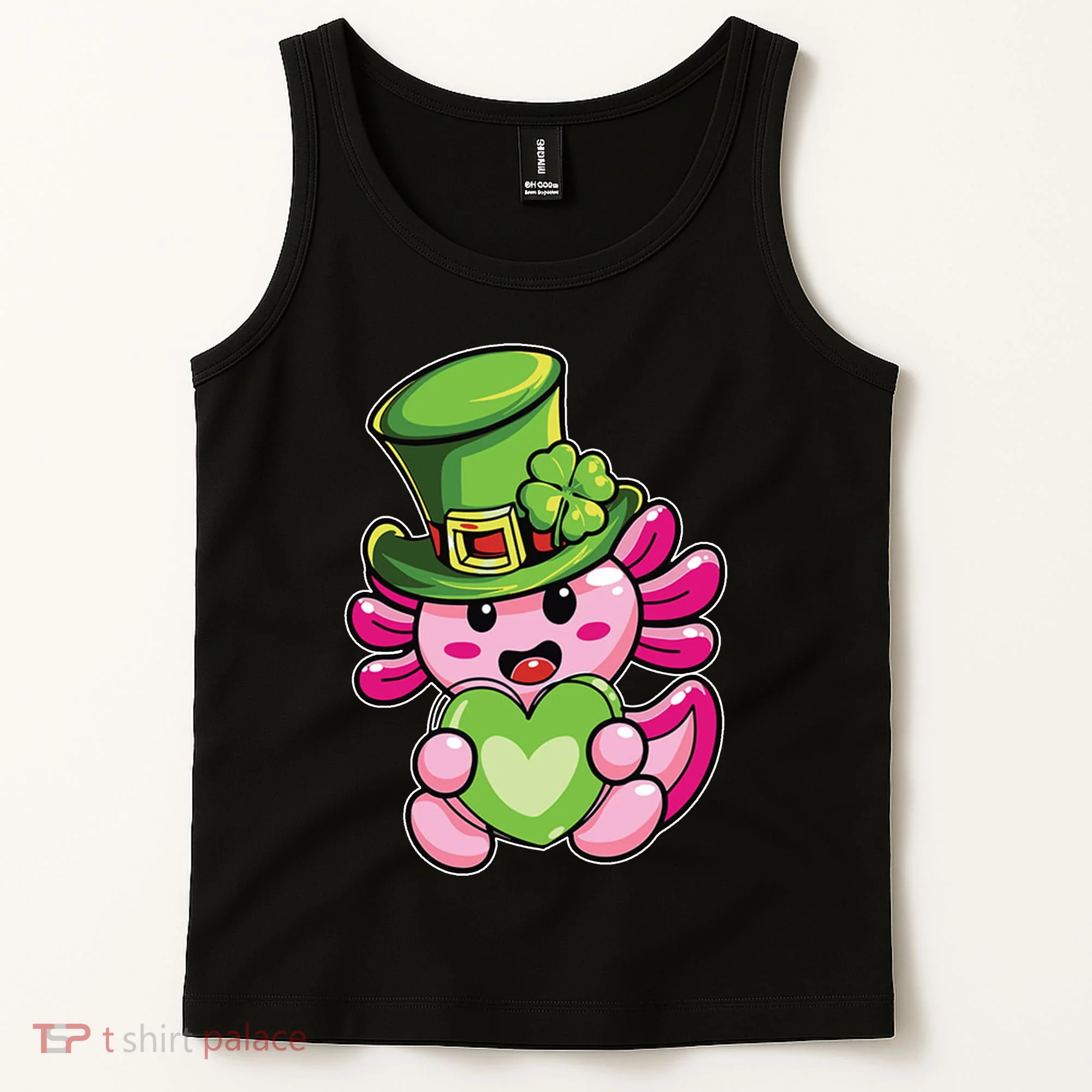 Axolotl Saint Leprechaun St Patrick Day Tank Top