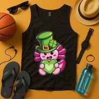 Axolotl Saint Leprechaun St Patrick Day Tank Top thumb 4