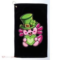Axolotl Saint Leprechaun St Patrick Day Golf Towel thumb 0