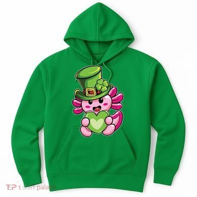 Axolotl Saint Leprechaun St Patrick Day Hoodie