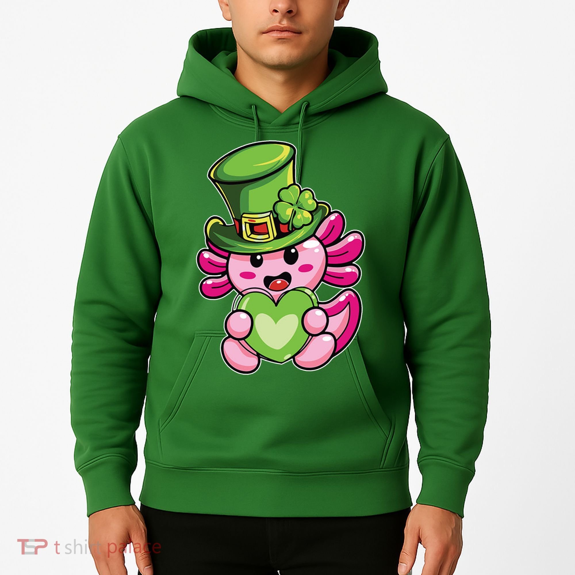 Axolotl Saint Leprechaun St Patrick Day Hoodie