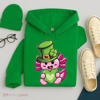 Axolotl Saint Leprechaun St Patrick Day Hoodie thumb 4