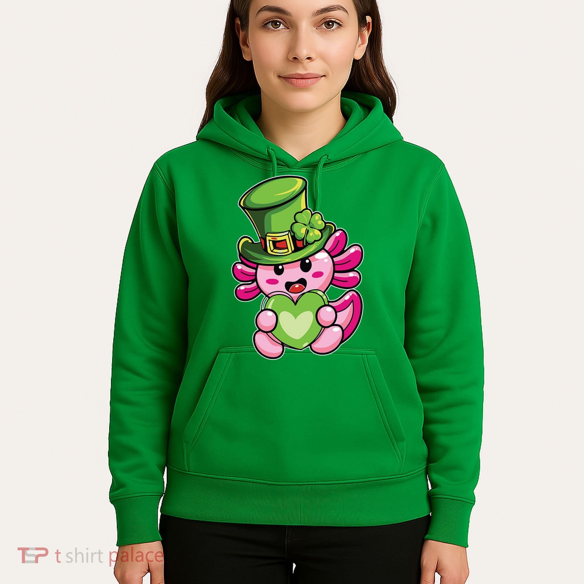 Axolotl Saint Leprechaun St Patrick Day Hoodie