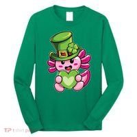 Axolotl Saint Leprechaun St Patrick Day Long Sleeve Shirt thumb 0