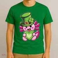 Axolotl Saint Leprechaun St Patrick Day T-Shirt thumb 3