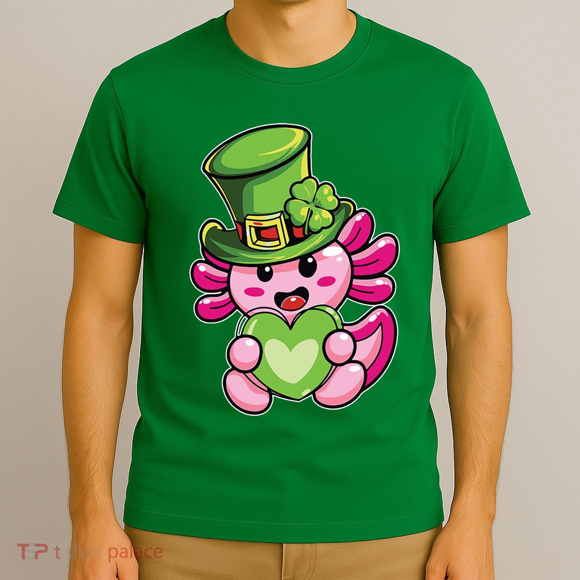 Axolotl Saint Leprechaun St Patrick Day T-Shirt