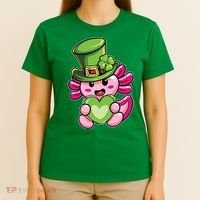 Axolotl Saint Leprechaun St Patrick Day T-Shirt thumb 4