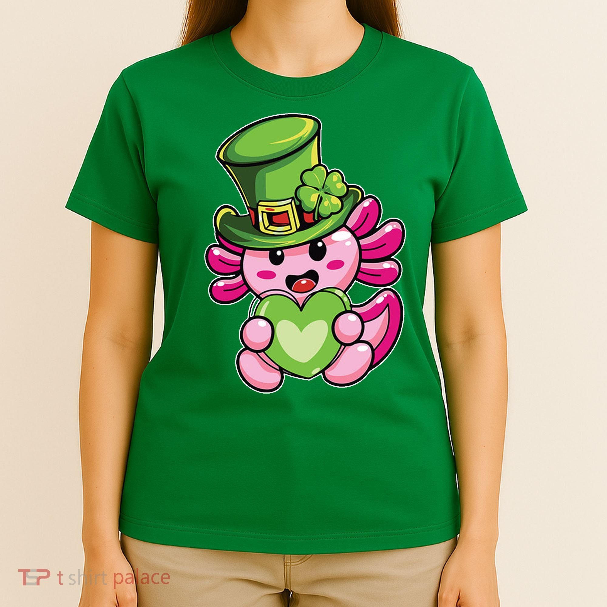 Axolotl Saint Leprechaun St Patrick Day T-Shirt