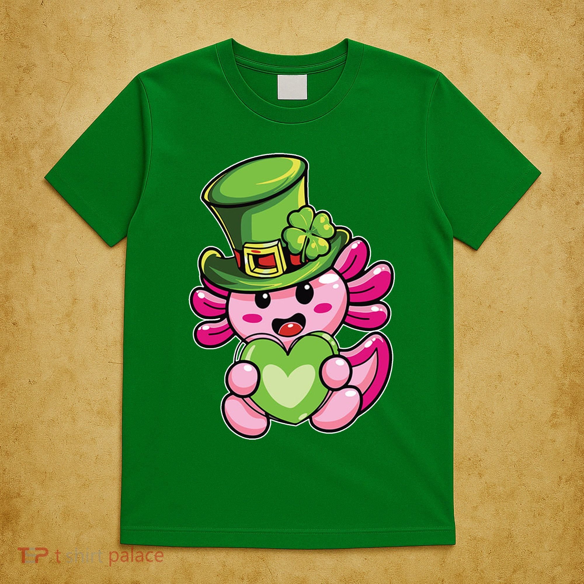 Axolotl Saint Leprechaun St Patrick Day T-Shirt