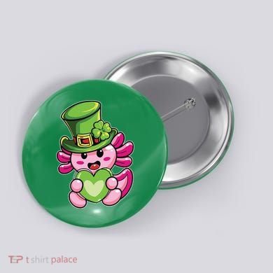 Axolotl Saint Leprechaun St Patrick Day Button