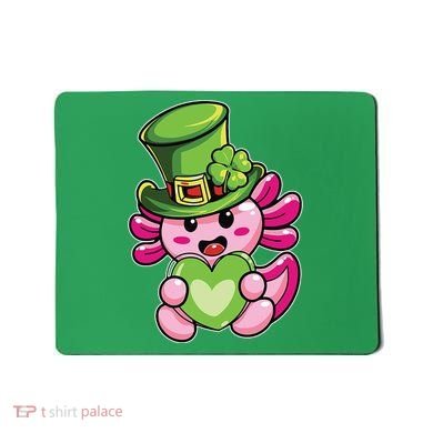 Axolotl Saint Leprechaun St Patrick Day Mousepad