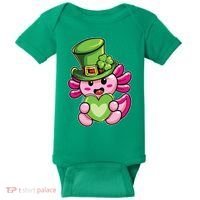 Axolotl Saint Leprechaun St Patrick Day Baby Bodysuit thumb 0