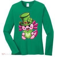 Axolotl Saint Leprechaun St Patrick Day Women's Long Sleeve Shirt thumb 0