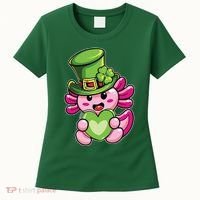 Axolotl Saint Leprechaun St Patrick Day Women's T-Shirt thumb 0