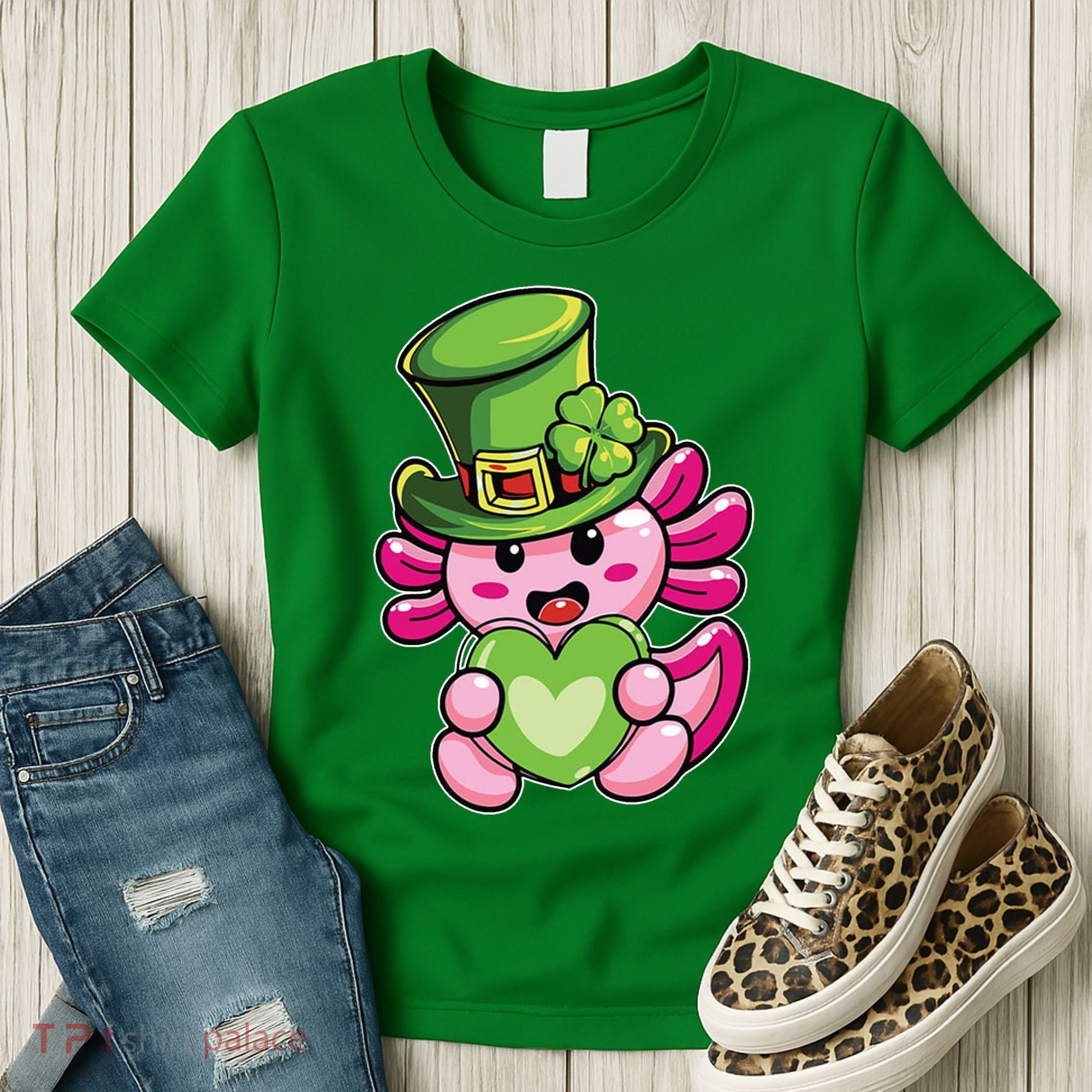 Axolotl Saint Leprechaun St Patrick Day Women's T-Shirt