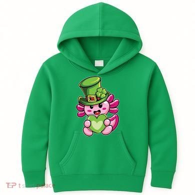 Axolotl Saint Leprechaun St Patrick Day Kids Hoodie