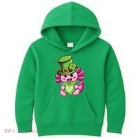 Axolotl Saint Leprechaun St Patrick Day Kids Hoodie thumb 0