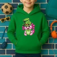 Axolotl Saint Leprechaun St Patrick Day Kids Hoodie thumb 2