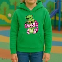 Axolotl Saint Leprechaun St Patrick Day Kids Hoodie thumb 3
