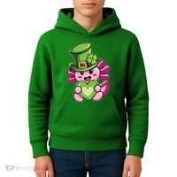 Axolotl Saint Leprechaun St Patrick Day Kids Hoodie thumb 4