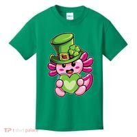 Axolotl Saint Leprechaun St Patrick Day Kids T-Shirt thumb 0