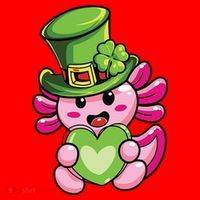Axolotl Saint Leprechaun St Patrick Day Santa Hat thumb 1
