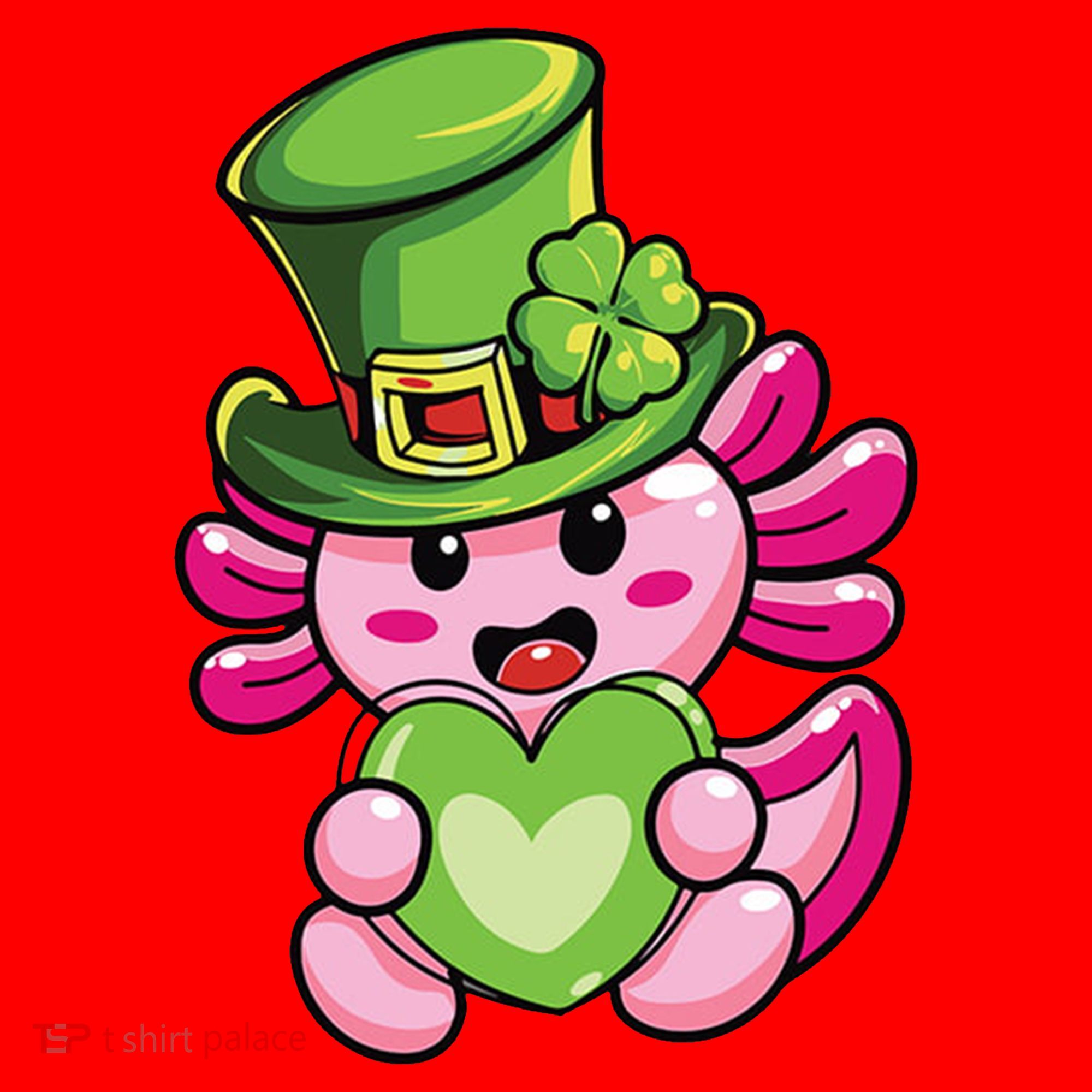 Axolotl Saint Leprechaun St Patrick Day Santa Hat