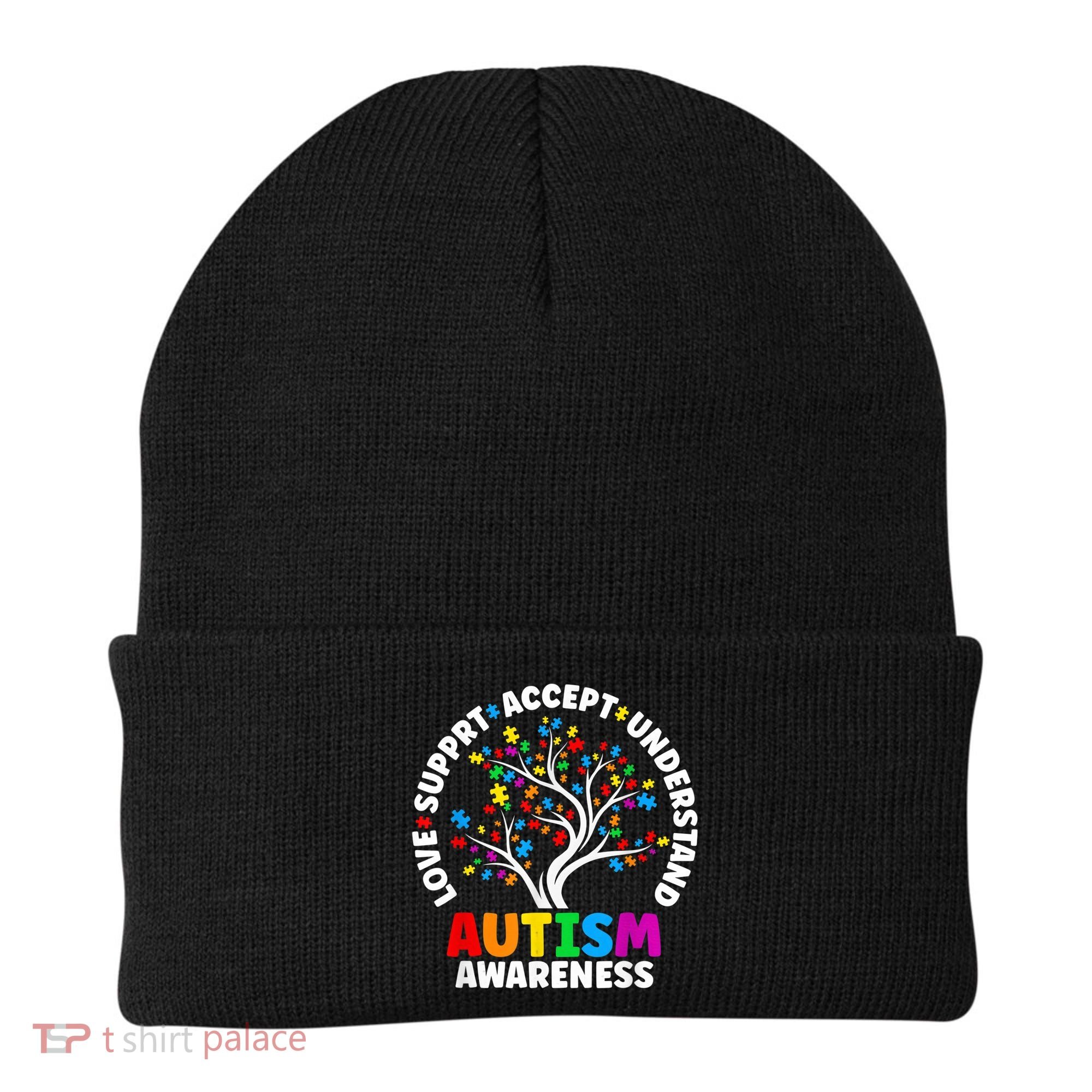 Autism Shirt Love Accept Support Autistic Autism Awareness Beanie